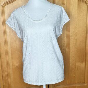 Tommy Hilfiger Crisp White Eyelet T-Shirt, Size SP